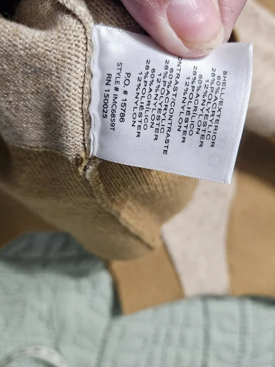 Molly Green Two-Tone Knit Vest in Beige and Camel - Picture 6 of 6